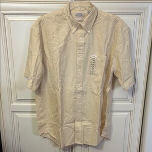 St. John's Bay Men's Beige Casual Button-Down Shirt